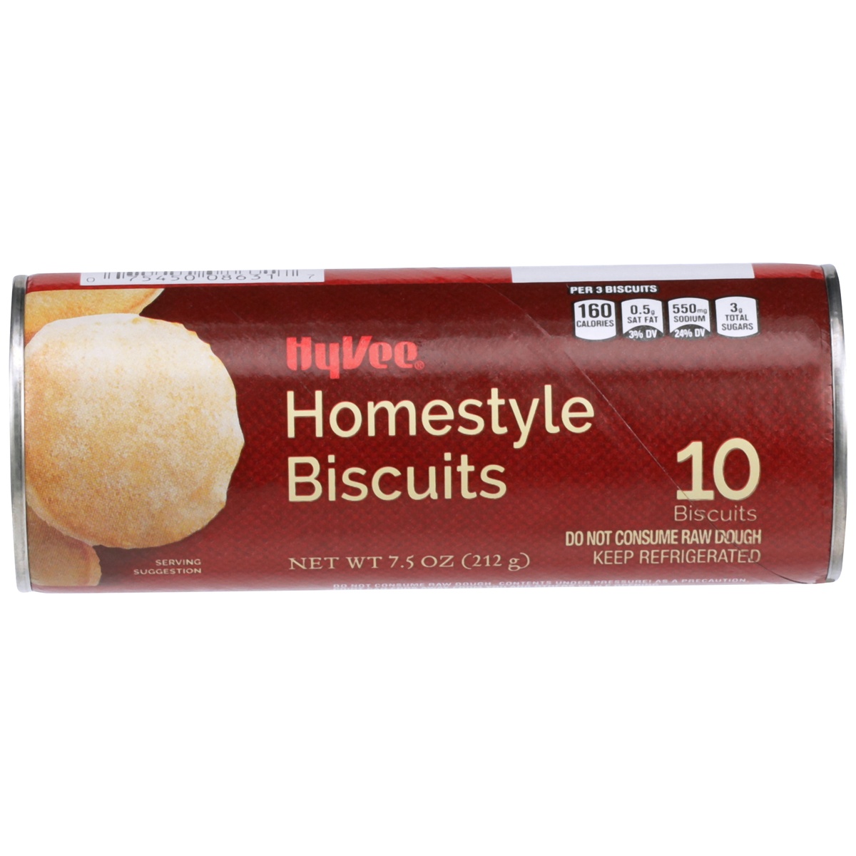 slide 1 of 1, Hy-vee Homestyle Biscuits - 10 ct; 7.5 oz, 10 ct; 7.5 oz