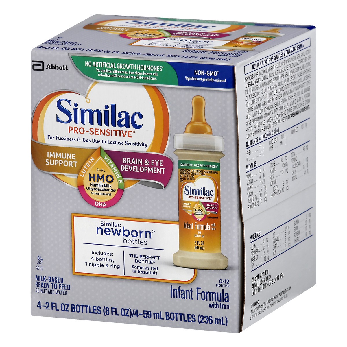 slide 2 of 10, Similac Pro Sensitive Newborn Bottles, 4 ct; 2 fl oz