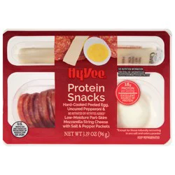Hy-Vee Protein Snacks, Hard-Cooked Egg, Uncured Pepperoni & Part Slim Mozzarella