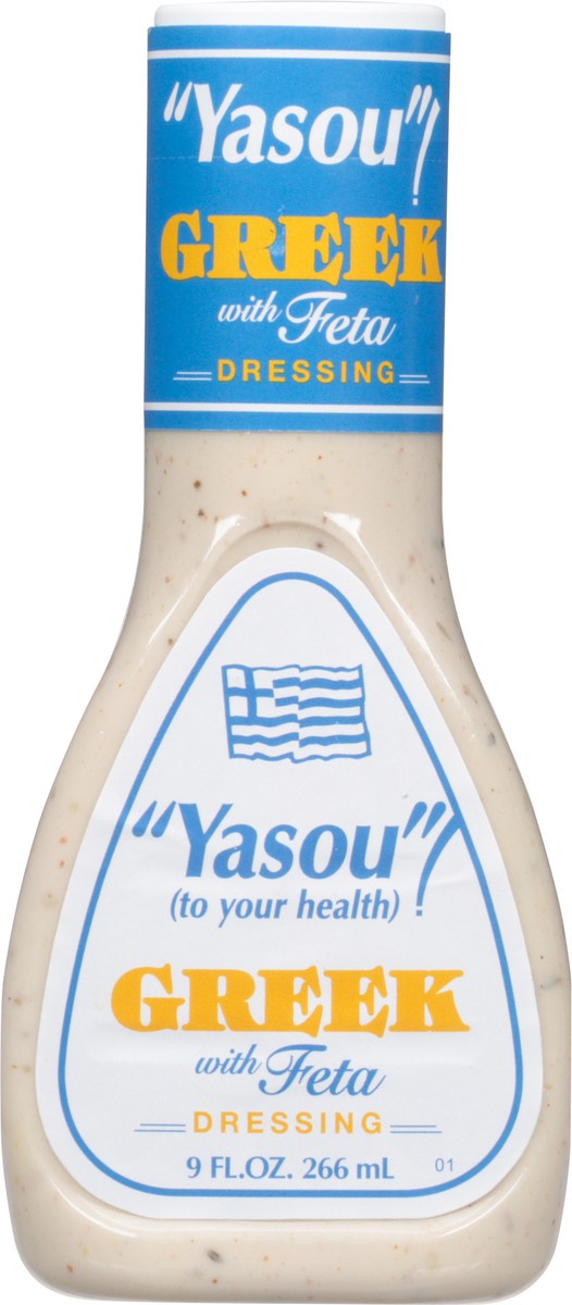 slide 8 of 9, Yasou Greek with Feta Dressing 9 fl oz, 9 fl oz