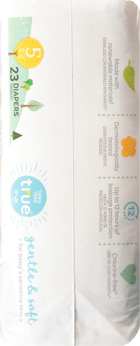 slide 4 of 9, Tippy Toes Diaper Sensitive Jumbo Size 5, 23 ct