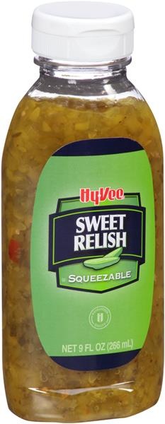 slide 1 of 1, Hy-Vee Squeezable Sweet Relish, 9 fl oz
