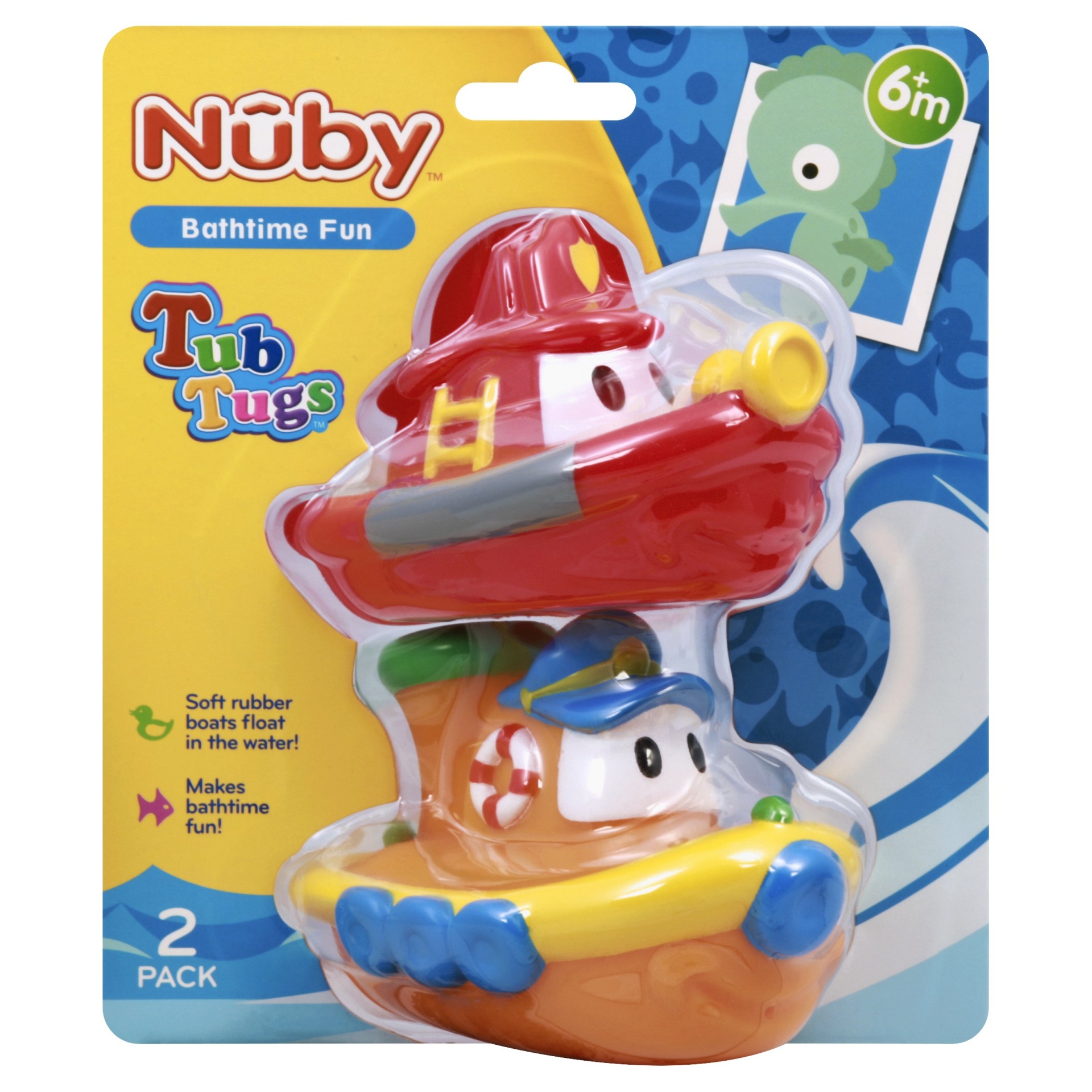 slide 1 of 1, Nuby Bathtime Fun Tub Tugs, 2 ct