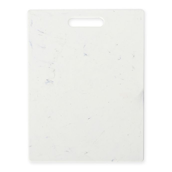 slide 1 of 7, Dexas PolyMarble Cutting and Serving Board - White Marble, 11 in x 14.5 in