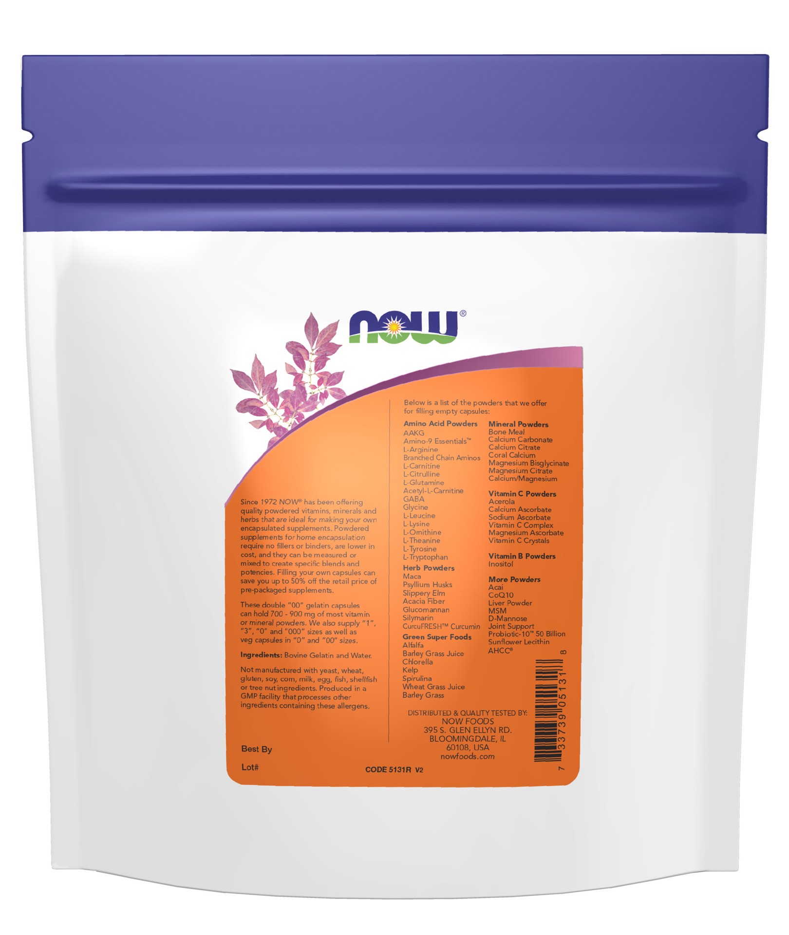 slide 3 of 3, NOW Empty Capsules, Gelatin, Double 00" - 750 gel caps", 3.14 oz