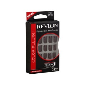 slide 1 of 1, Revlon Medium Length Soft Square Nails Vintage Velvet, 24 ct