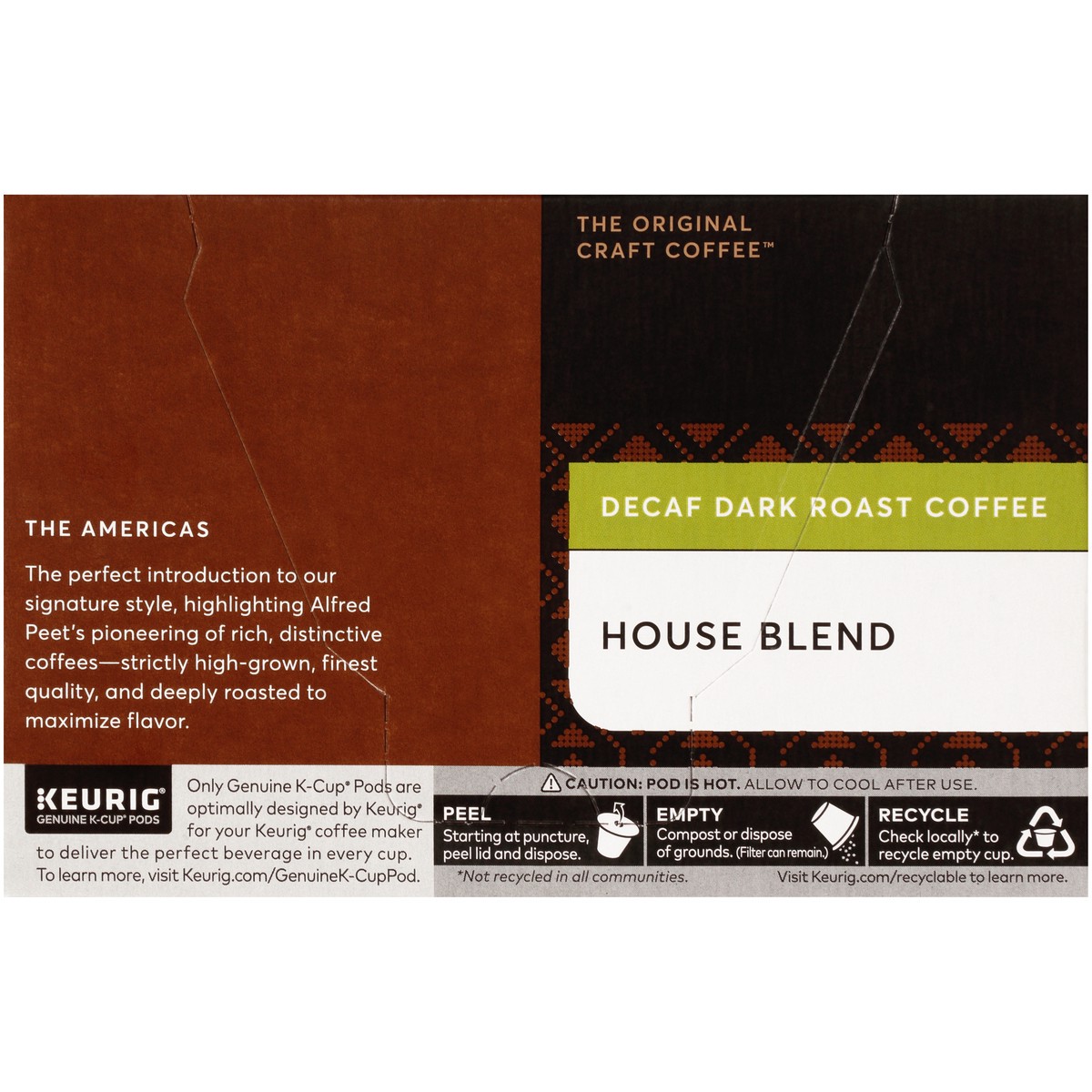 slide 3 of 9, Peet's Coffee House Blend Decaf Dark Roast Coffee K-Cup Pods - 4.6 oz, 4.6 oz