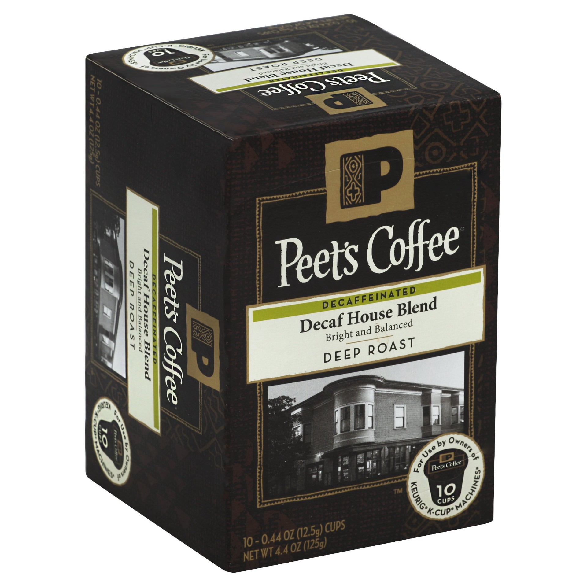 slide 1 of 9, Peet's Coffee House Blend Decaf Dark Roast Coffee K-Cup Pods - 4.6 oz, 4.6 oz