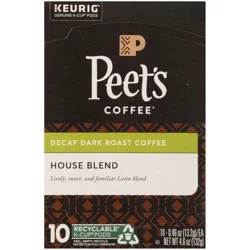 Peet's Coffee House Blend Decaf Dark Roast Coffee K-Cup Pods - 4.6 oz