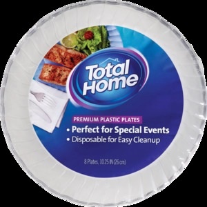 slide 1 of 1, Total Home By CVS Premium Plastic Dinner Plates, 8 ct