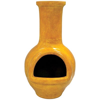 slide 1 of 1, Blue Orange Pottery Plain Chimenea, 1 ct