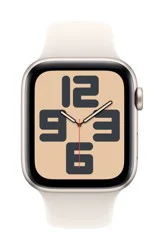 Apple Watch SE GPS 44mm Retina OLED Display Starlight Aluminum Case with Starlight Sport Band S/M