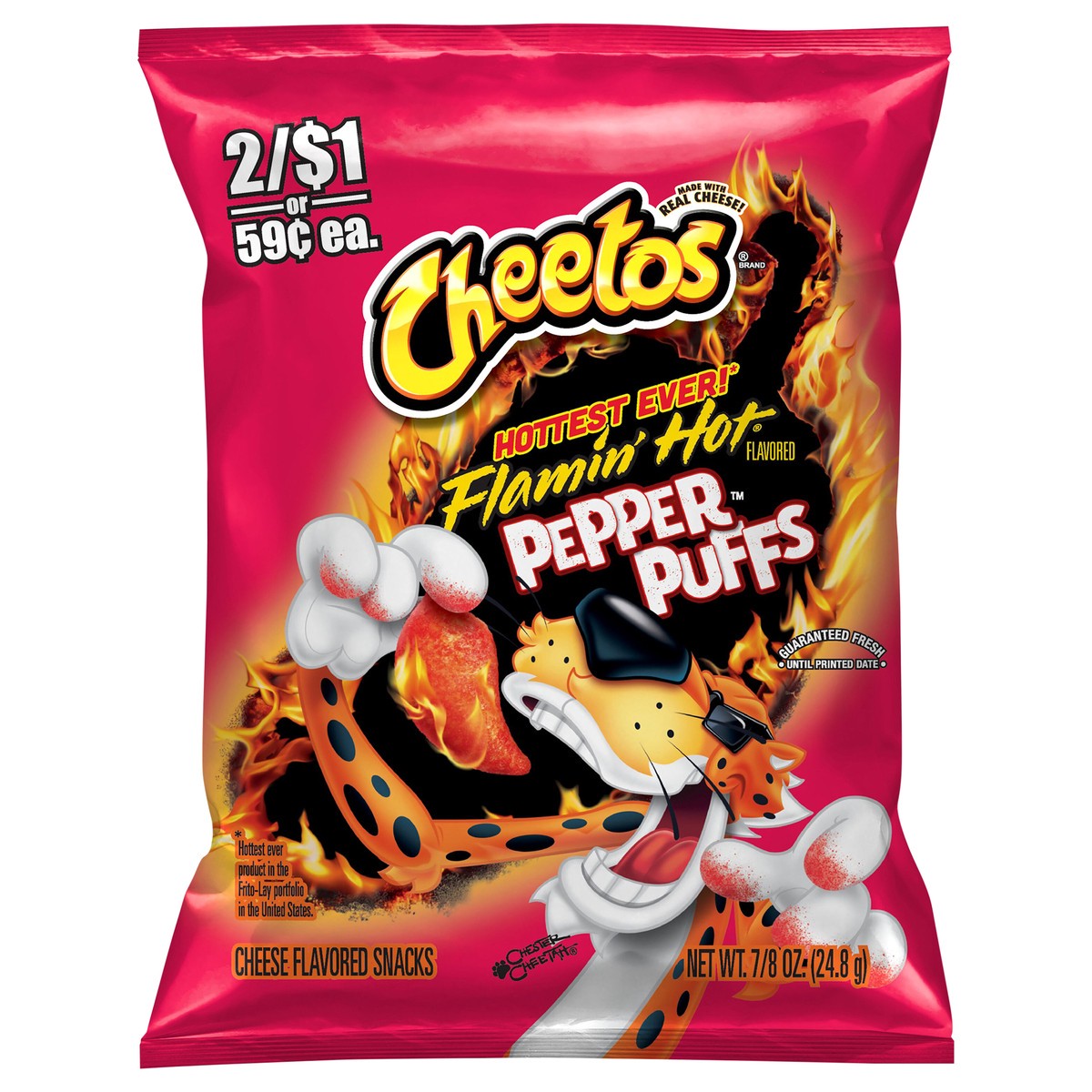 slide 4 of 8, Cheetos Pepper Puffs Cheese Flavored Snacks Flamin'' Hot Flavored 7/8 Oz, 0.87 oz