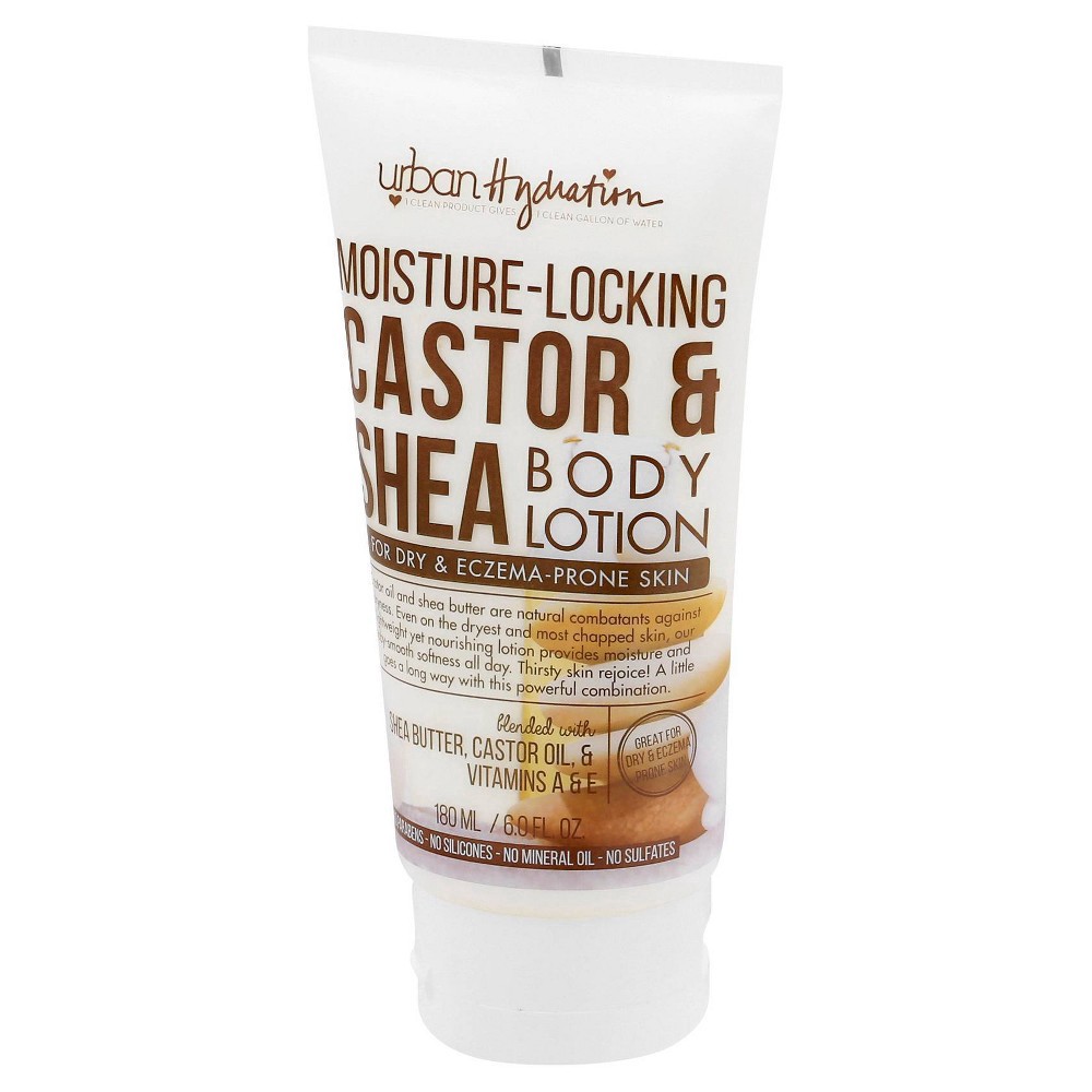 slide 4 of 7, Urban Hydration Castor & Shea Moisture Locking Dry & Eczema Prone Skin Body Lotion - 6 fl oz, 6 oz