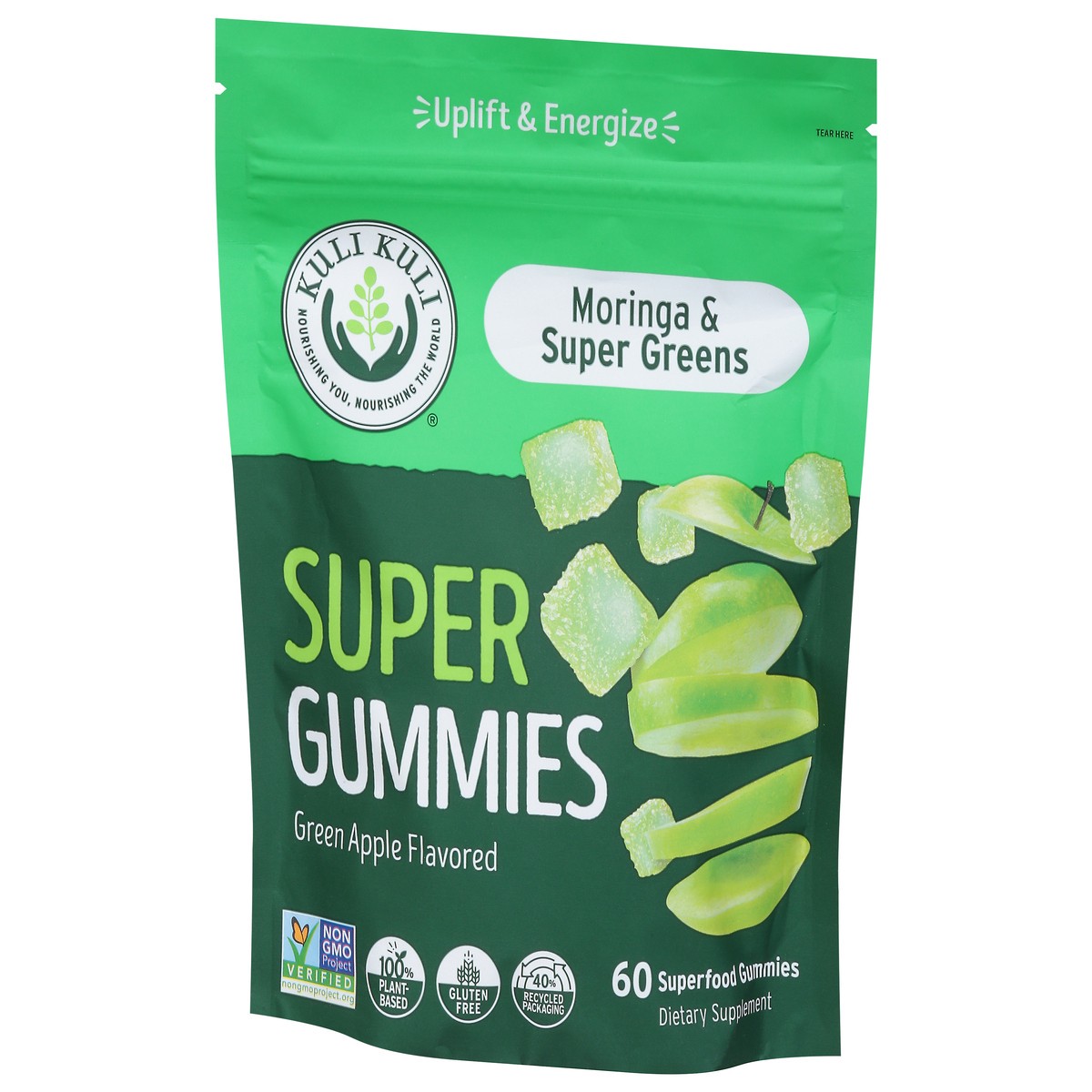 slide 6 of 9, Kuli Kuli Superfood Green Apple Flavored Moringa & Supergreens 60 Plant-Based Gummies, 60 ct
