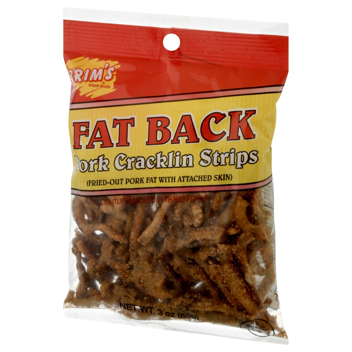 slide 7 of 13, Brim's Fat Back Pork Cracklin Strips 3 oz, 3.12 oz