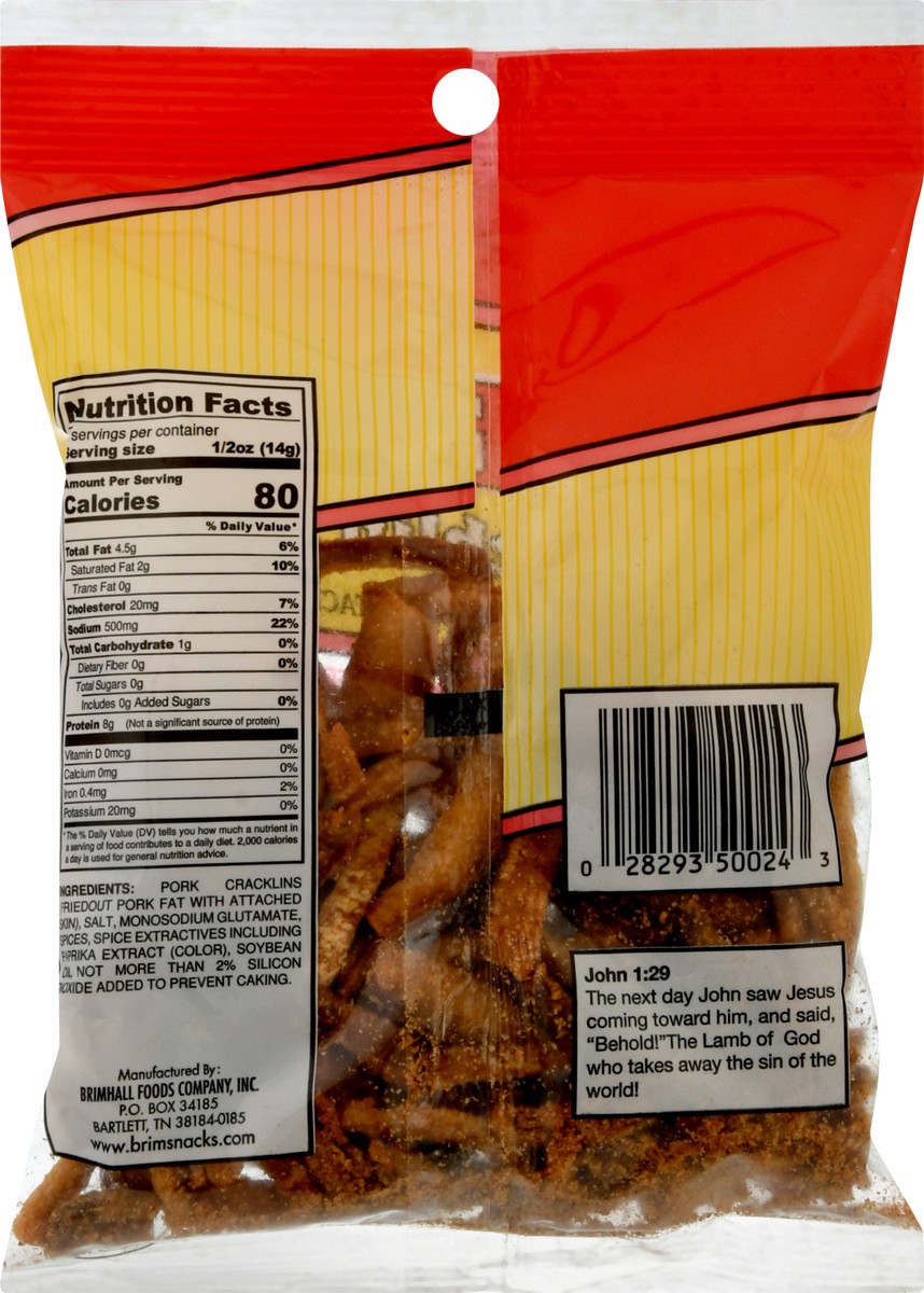 slide 9 of 13, Brim's Fat Back Pork Cracklin Strips 3 oz, 3.12 oz