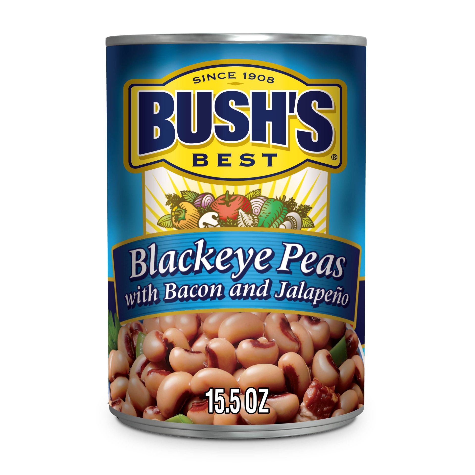 slide 1 of 1, Bush's Best Blackeye Peas with Bacon and Jalapeno, 15 oz