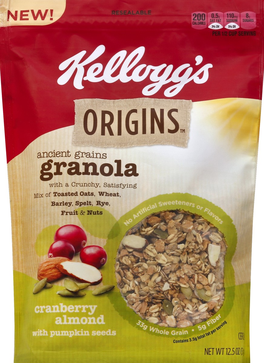 slide 5 of 6, Kellogg's Origins Granola Cranberry Almond with Pumpkin Seeds, 12.5 oz