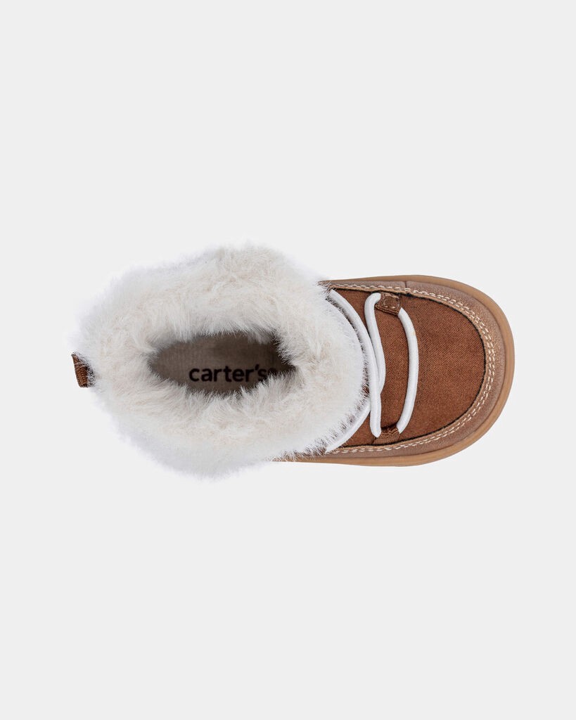 slide 2 of 6, Carter's Baby Girl Every Step® First Walker Boots - Khaki Brown 4, 1 ct