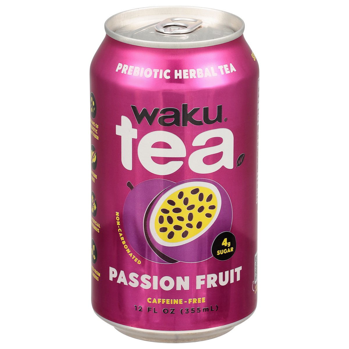 slide 2 of 4, Waku Caffeine-Free Prebiotic Passion Fruit Herbal Tea 12 fl oz, 