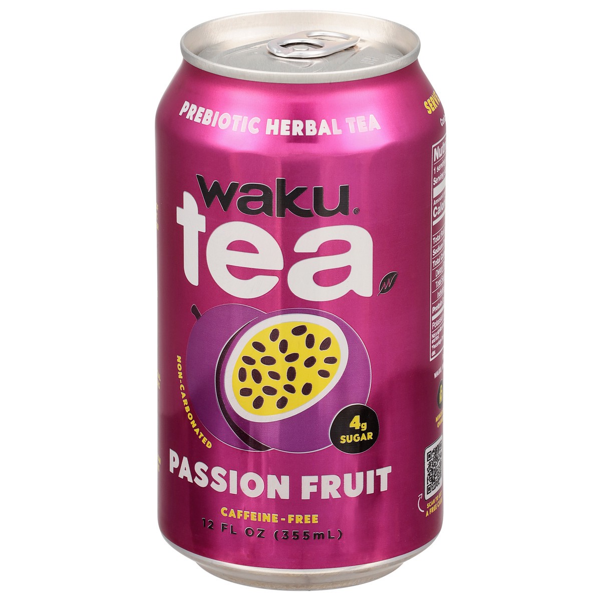 slide 3 of 4, Waku Caffeine-Free Prebiotic Passion Fruit Herbal Tea 12 fl oz, 