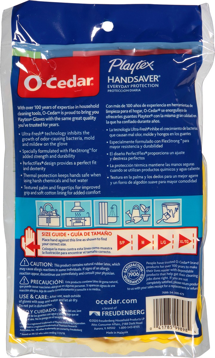 slide 8 of 9, O-Cedar Playtex Large Handsaver Gloves L 1 ea Bag, 1 ct