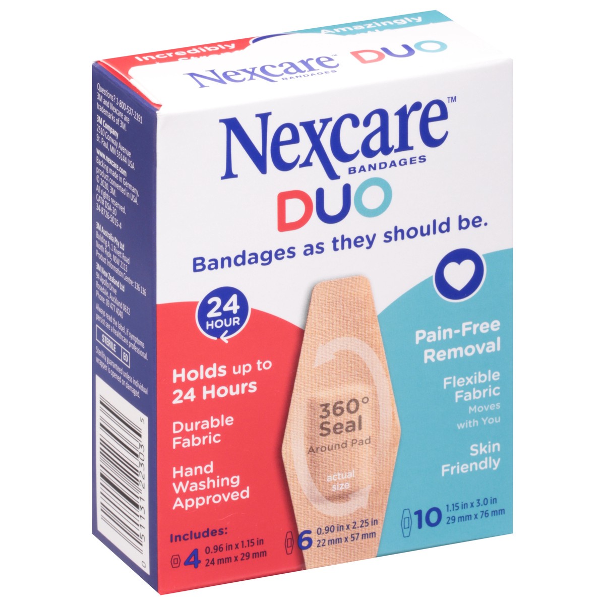 slide 2 of 9, Nexcare Duo Bandages, Assorted Sizes, 20 Ct, 1 ct