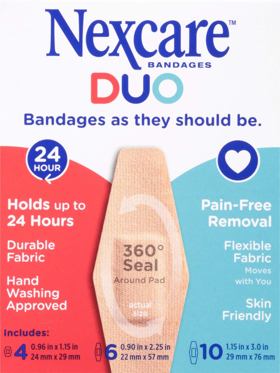 slide 8 of 9, Nexcare Duo Bandages, Assorted Sizes, 20 Ct, 1 ct