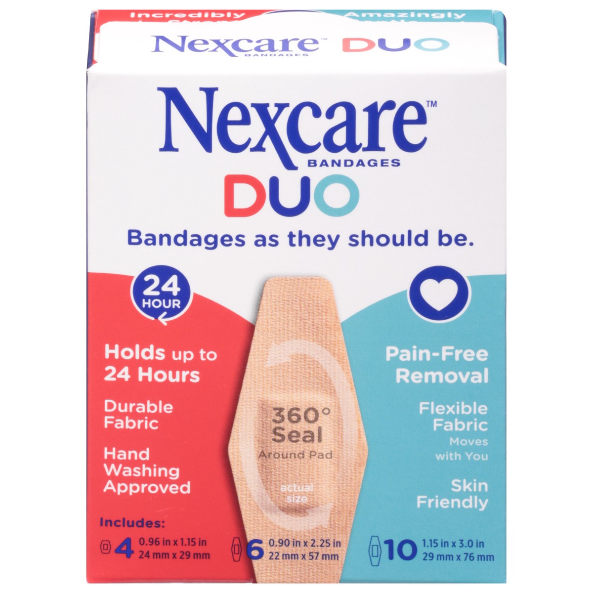 slide 1 of 9, Nexcare Duo Bandages, Assorted Sizes, 20 Ct, 1 ct