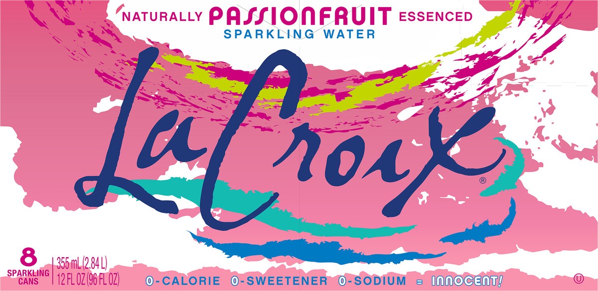 slide 10 of 10, La Croix Passionfruit - 8 ct, 8 ct; 12 oz