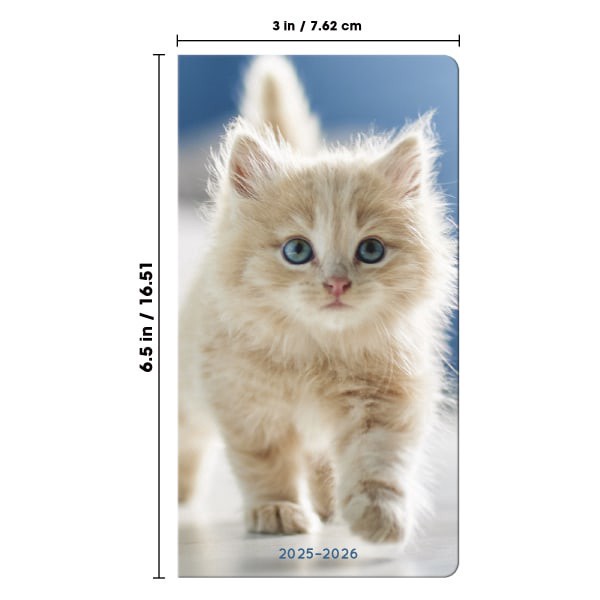 slide 7 of 8, 2025-2026 Dateworks Monthly Pocket Planner, 3-1/2"" X 6-1/2"", Kittens, January To December, 1 ct