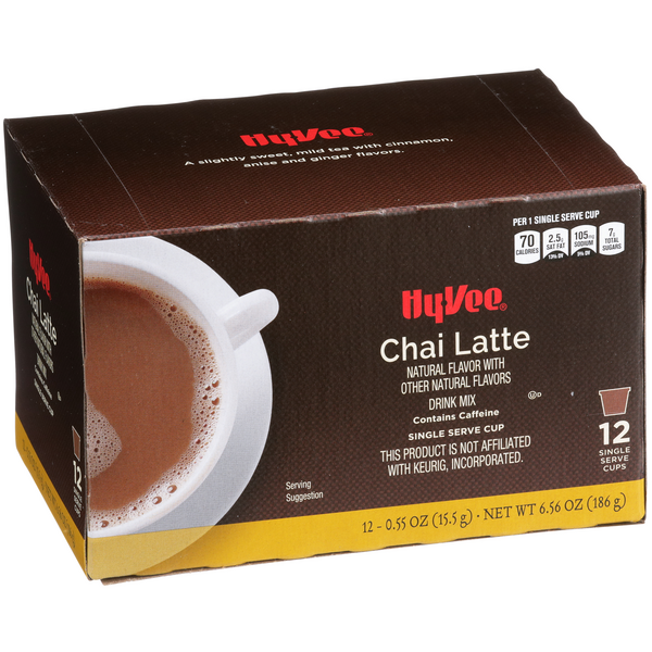 slide 1 of 1, Hy-vee Chai Latte Drink Mix Single Serve Cups - 6.35 oz, 6.35 oz