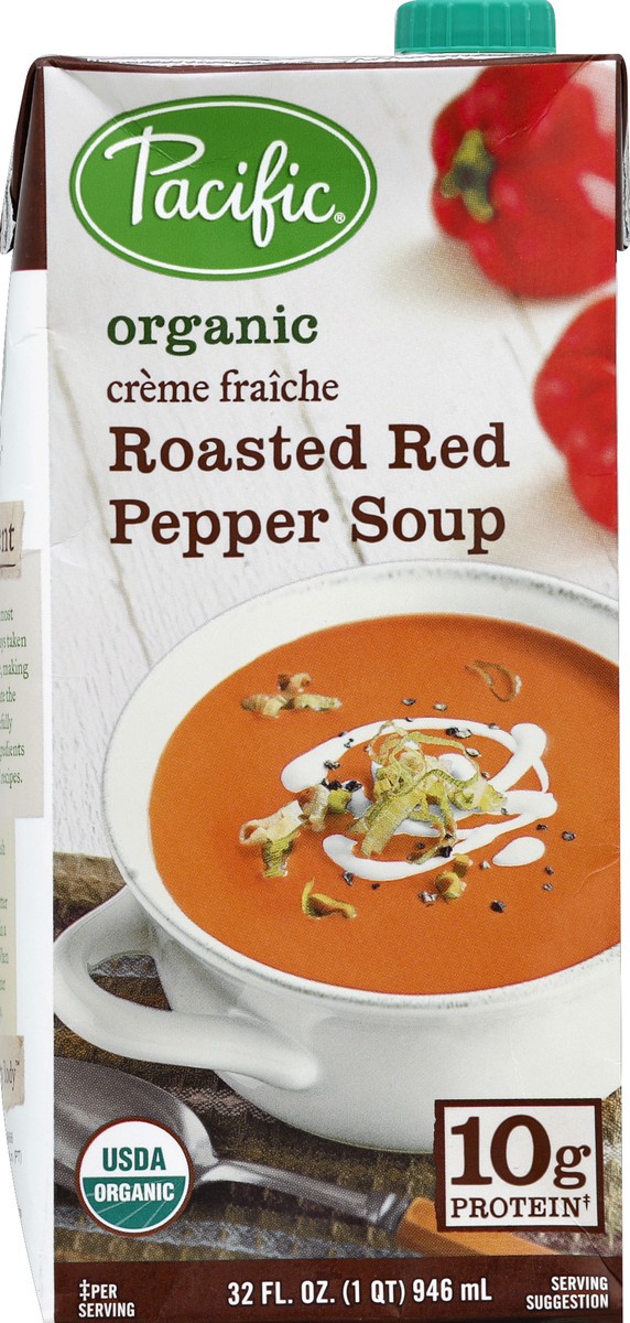 slide 4 of 4, Pacific Natural Foods Organic Creme Fraiche Roasted Red Pepper Soup, 32 oz