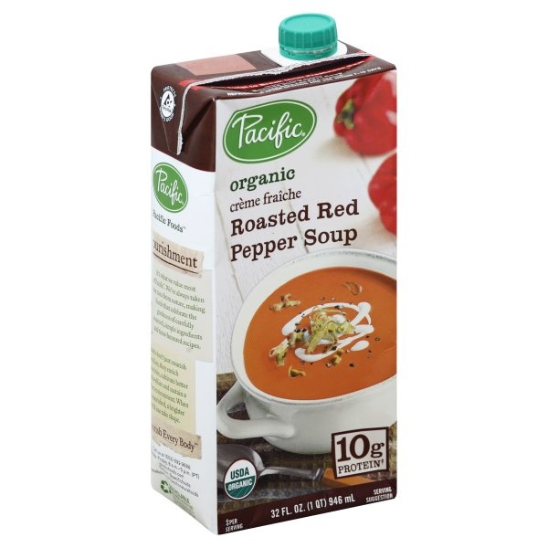 slide 1 of 1, Pacific Natural Foods Organic Creme Fraiche Roasted Red Pepper Soup, 32 oz