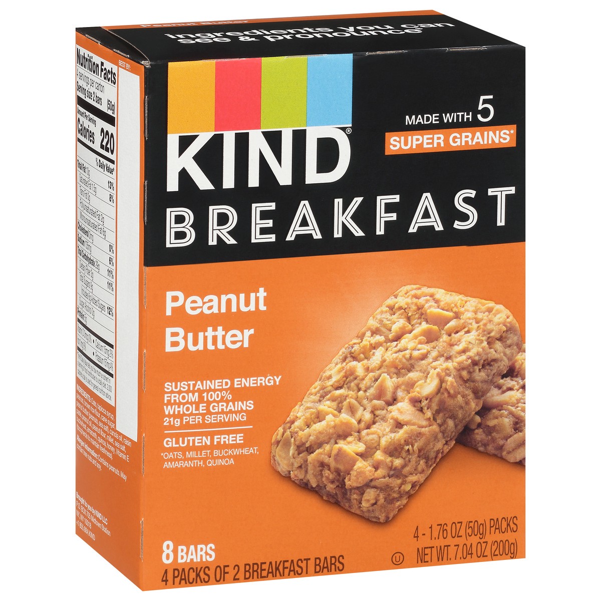 slide 2 of 9, KIND Breakfast Bars, Peanut Butter, 4 ct