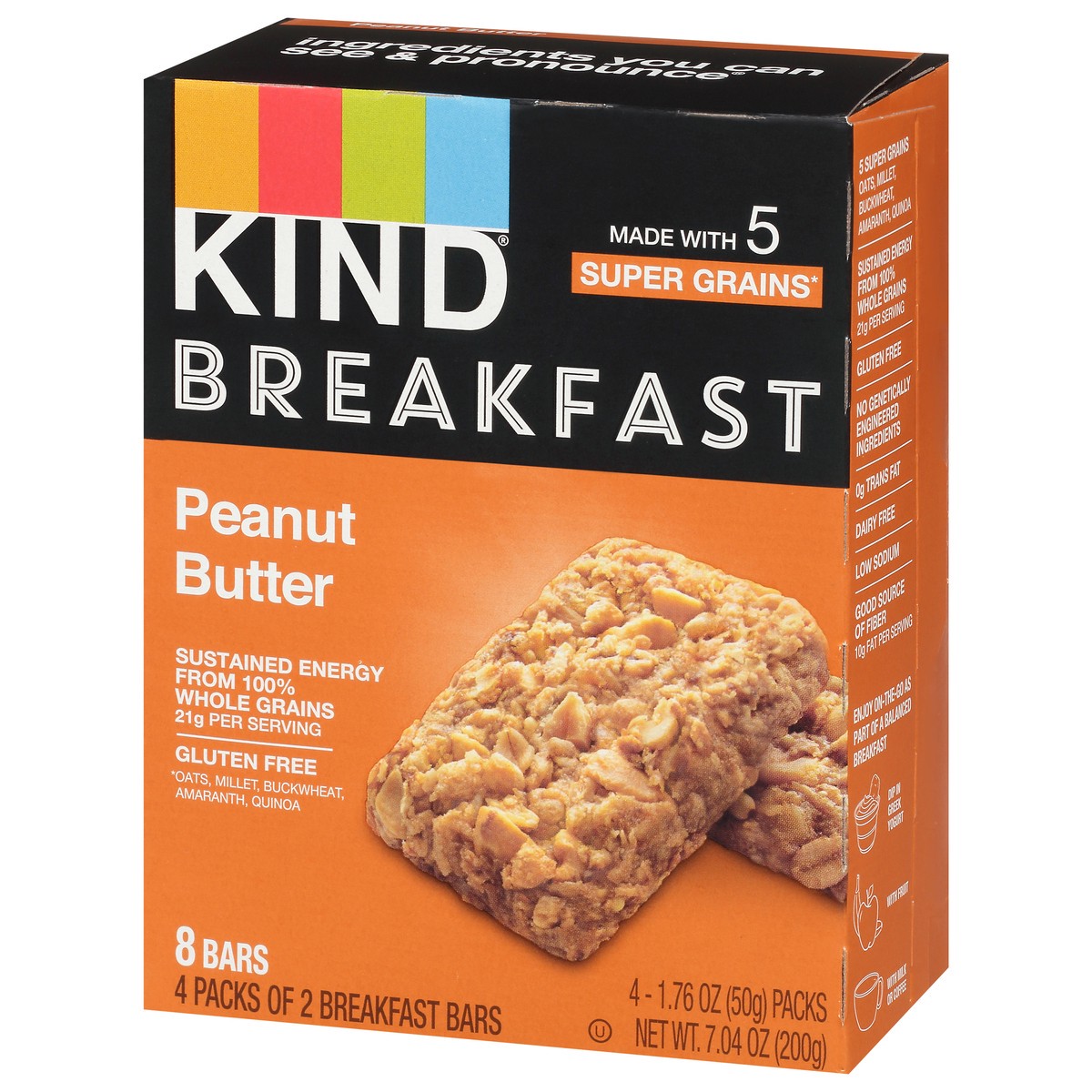 slide 3 of 9, KIND Breakfast Bars, Peanut Butter, 4 ct