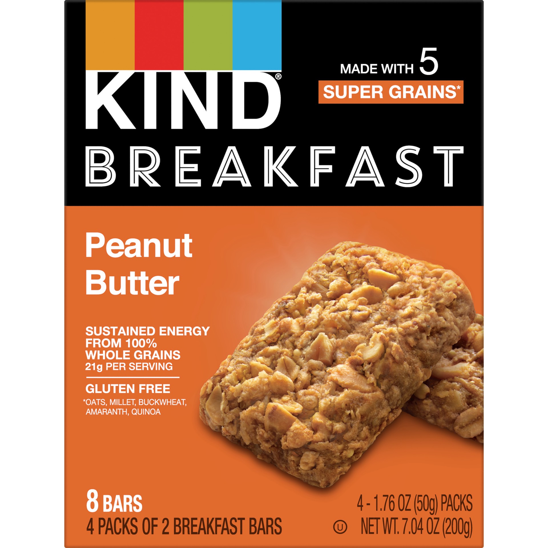 slide 1 of 9, KIND Breakfast Bars, Peanut Butter, 4 ct