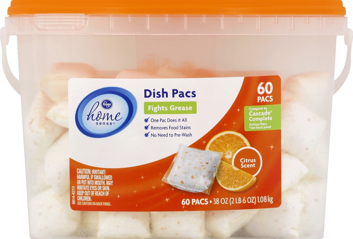 slide 2 of 4, Kroger Home Sense Citrus Dish Pacs, 60 ct