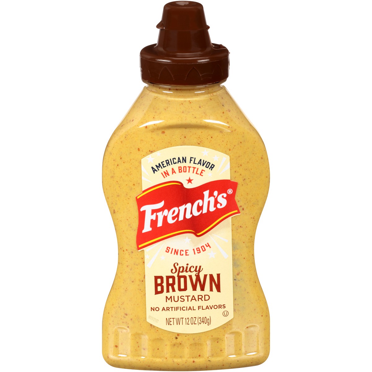 slide 1 of 9, French's Spicy Brown Mustard, 12 oz