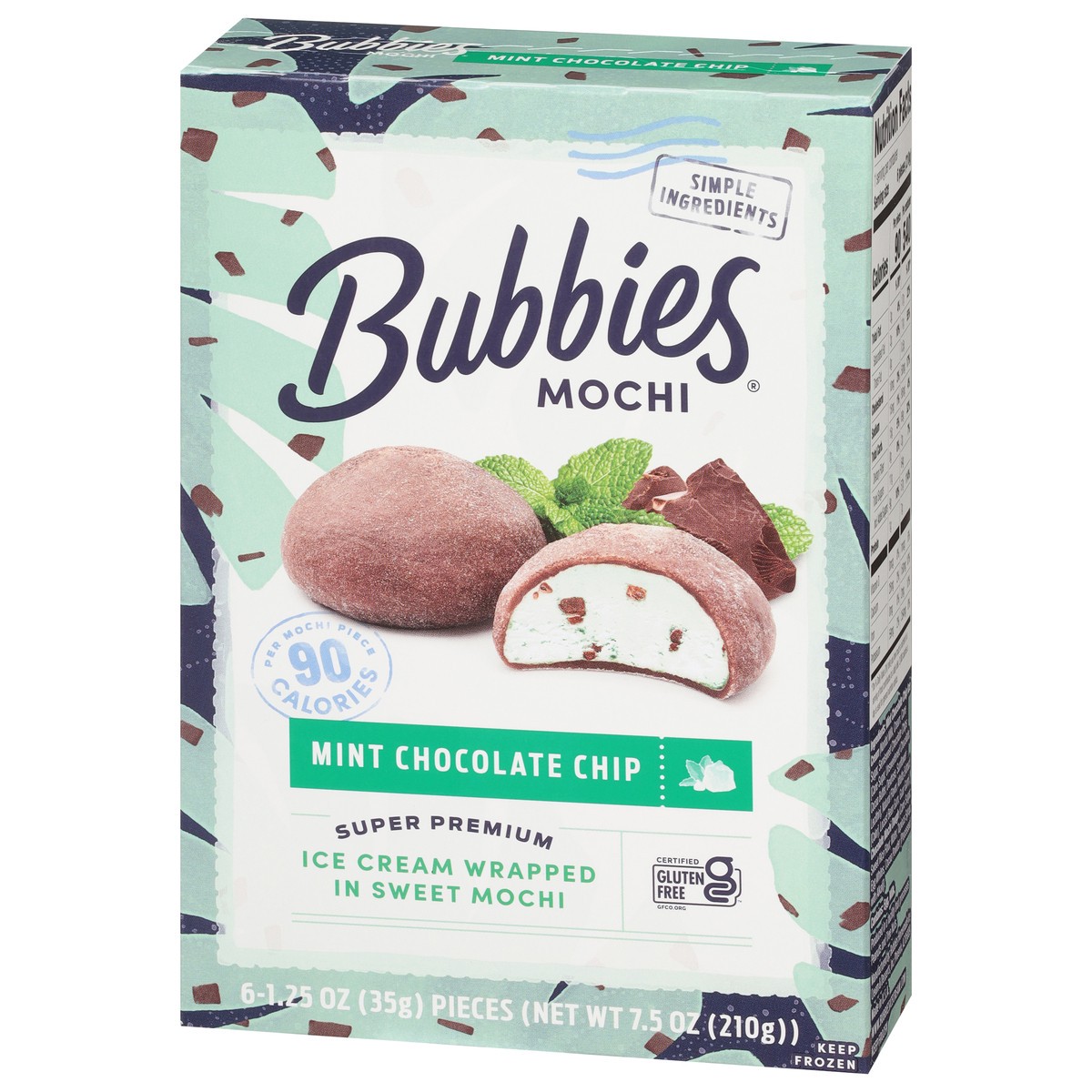 slide 4 of 13, Bubbies Super Premium Mint Chocolate Chip Mochi 6 - 1.25 oz Pieces, 6 ct