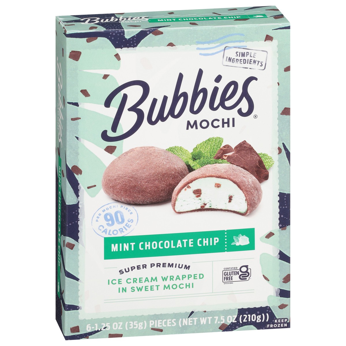 slide 3 of 13, Bubbies Super Premium Mint Chocolate Chip Mochi 6 - 1.25 oz Pieces, 6 ct