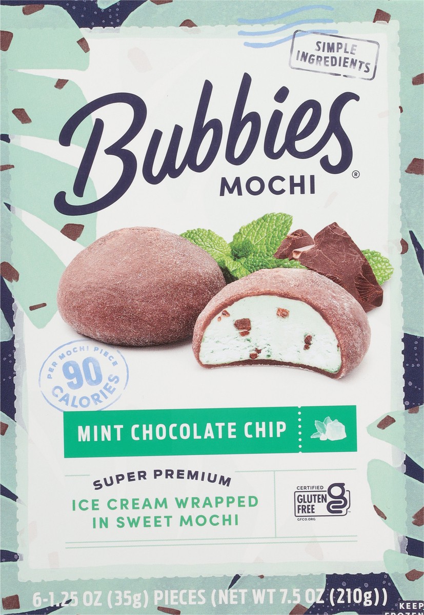 slide 8 of 13, Bubbies Super Premium Mint Chocolate Chip Mochi 6 - 1.25 oz Pieces, 6 ct