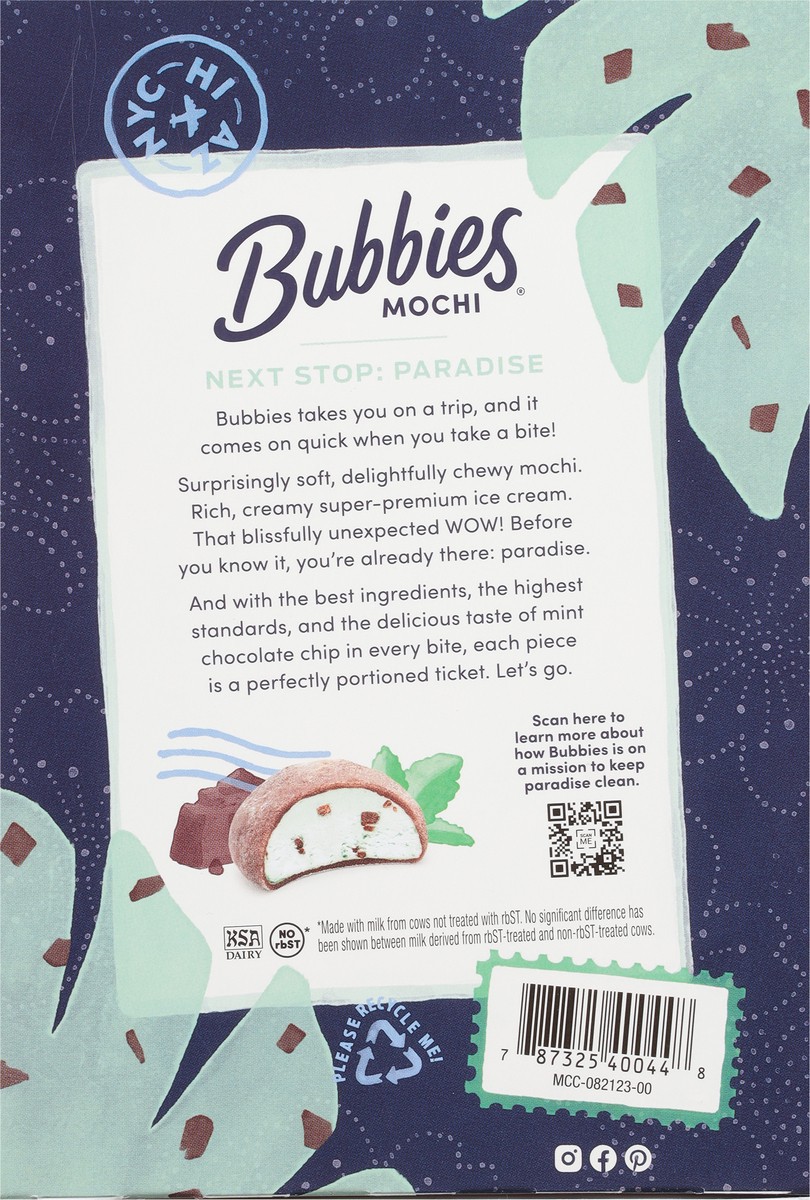 slide 11 of 13, Bubbies Super Premium Mint Chocolate Chip Mochi 6 - 1.25 oz Pieces, 6 ct