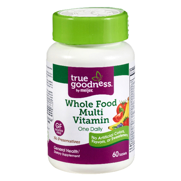 slide 1 of 1, True Goodness Whole Food Multi Vitamin  One Daily, 60 ct