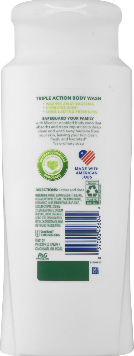 slide 9 of 9, Safeguard Triple Action Nourishing Aloe Scent Body Wash 21 oz, 21 oz