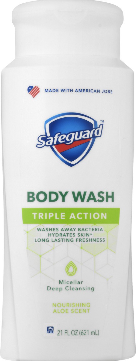 slide 8 of 9, Safeguard Triple Action Nourishing Aloe Scent Body Wash 21 oz, 21 oz