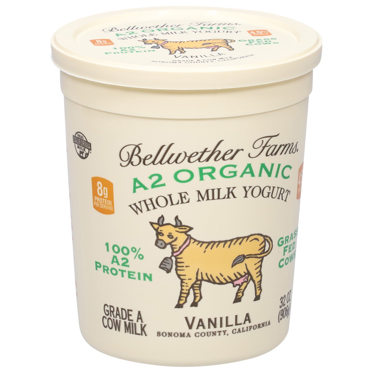 slide 12 of 12, Bellwether Farms Whole Milk Cow Milk Vanilla Yogurt 32 oz, 32 oz