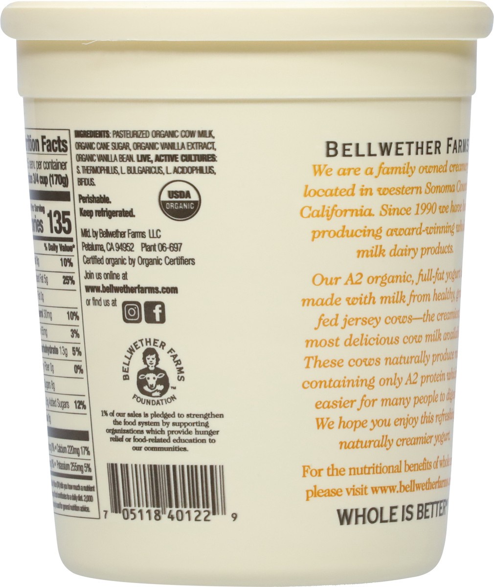 slide 5 of 12, Bellwether Farms Whole Milk Cow Milk Vanilla Yogurt 32 oz, 32 oz