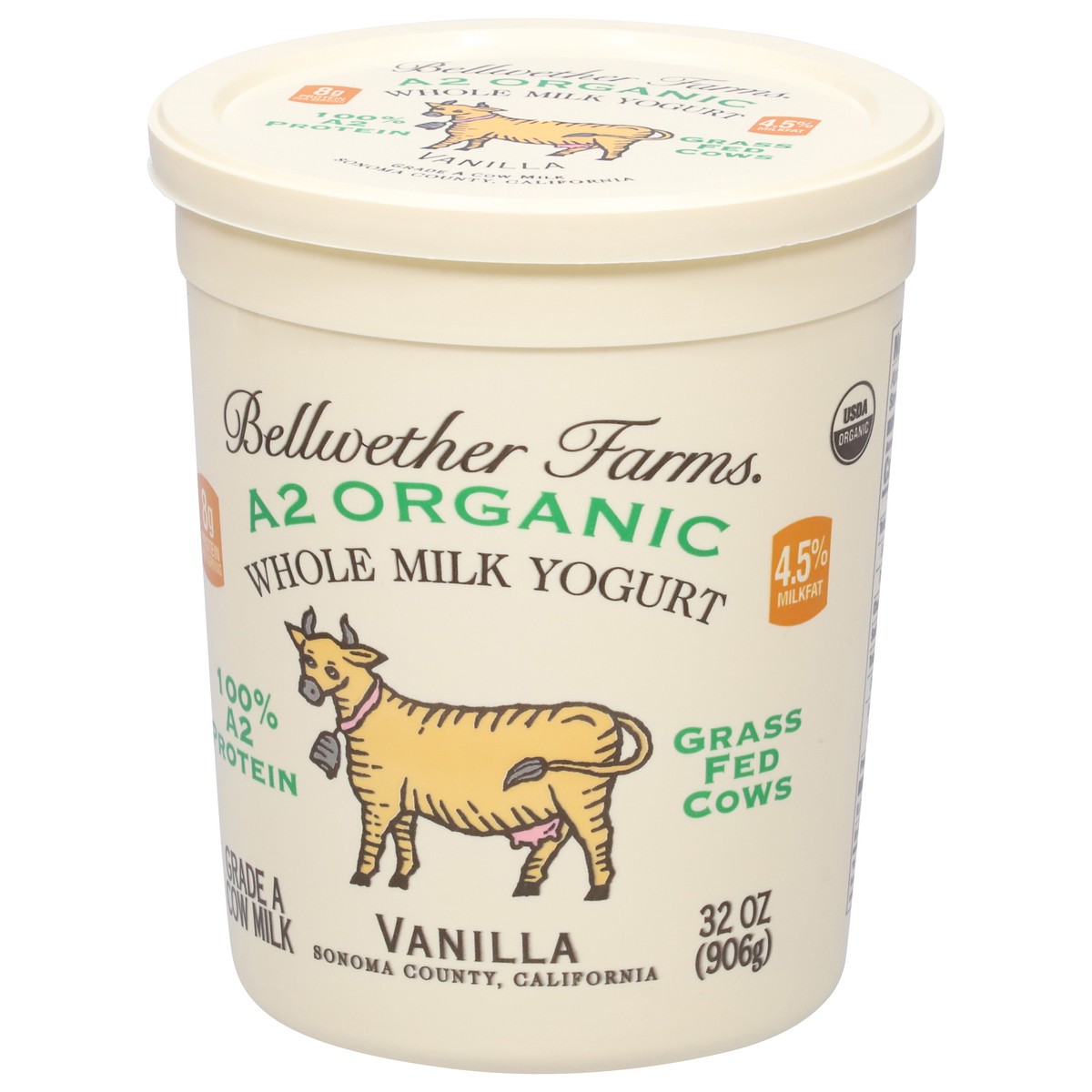 slide 6 of 12, Bellwether Farms Whole Milk Cow Milk Vanilla Yogurt 32 oz, 32 oz